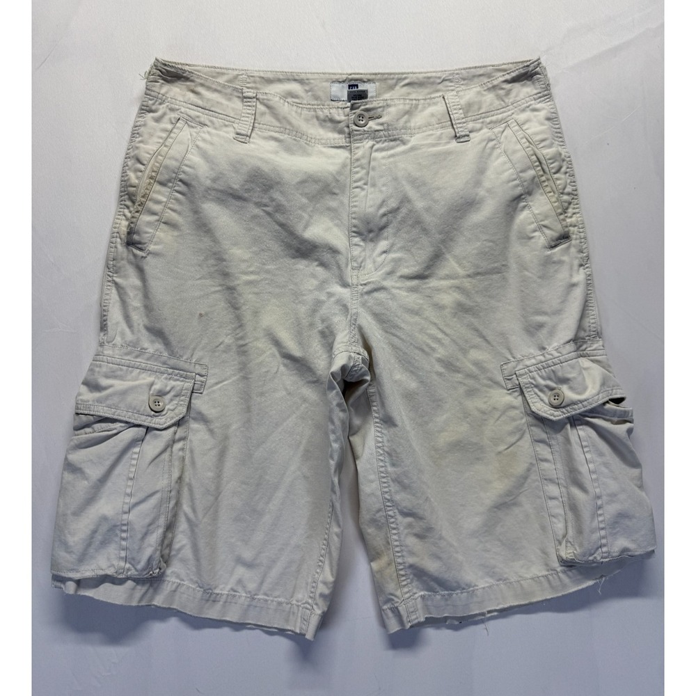 Gap Cargo Shorts Mens 36 Beige Cotton Ripstop Utility Pockets Outdoor Everyday